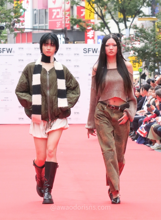 Models walking on SFW Street Runway 'Seoul Mix' Shibuya x Seoul ft. Shinsegae Hyper Ground at  Shibuya Music Scramble 2025 渋谷音楽祭 in Shibuya Tokyo